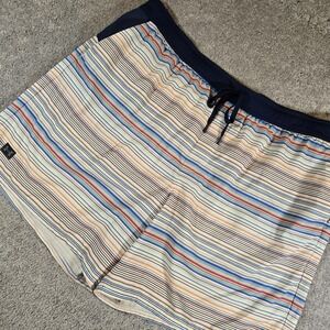 Under Armour Swim Trunks Mens Size 3XL Multicolor Stripe Navy Blue